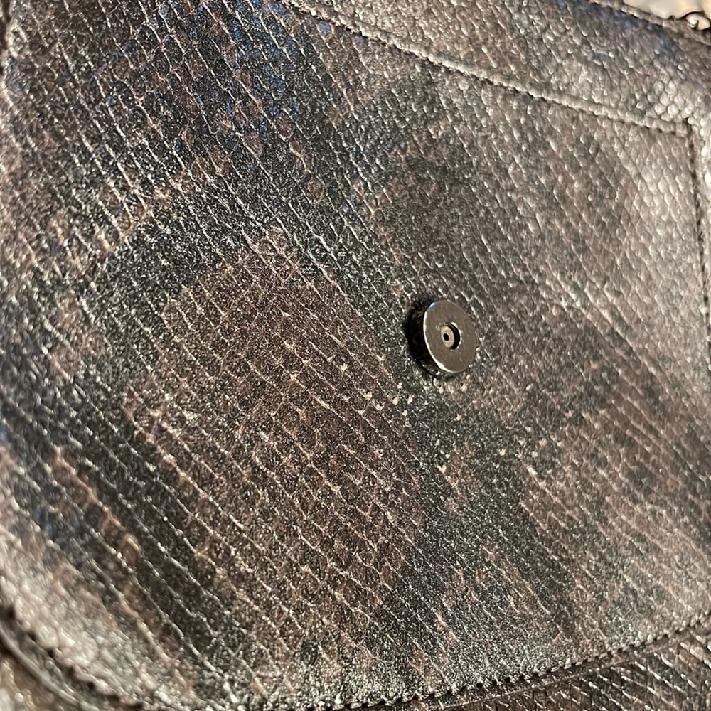 Coach Kristen python gunmetal petite crossbody / clutch bag - Picture 14 of 16